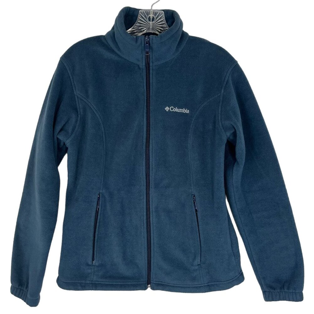 Columbia Fleece Full Zipper Jacket Womens Medium Blue